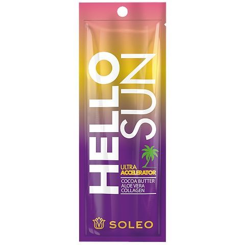 Soleo, HELLO SUN Регенерирующий ультраускоритель для загара с маслом какао, 15 мл