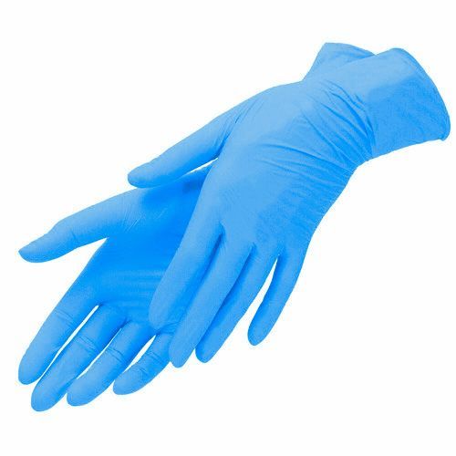 BASIC, Перчатки нитриловые текст. на пальцах M, ГОЛУБЫЕ, 50 пар (Ч/З)