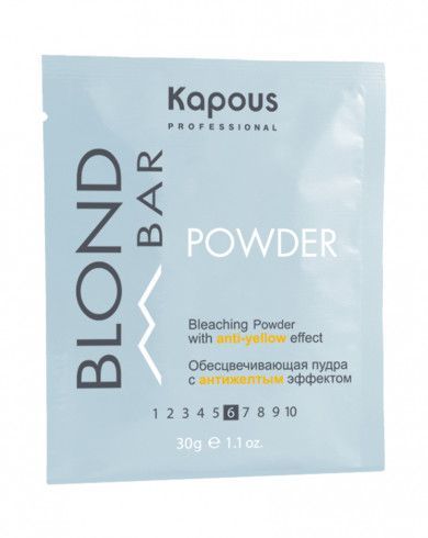 Kapous, Обесцвечивающая пудра с антижелтым эффектом "Blond Bar", 30г арт.2549
