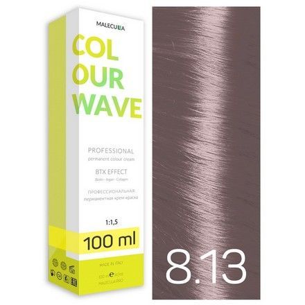 Malecula, Крем-краска 8.13 Light Blond Pearl Beige/Светлый блонд жемчужно-бежевый, 100мл ЧЗ
