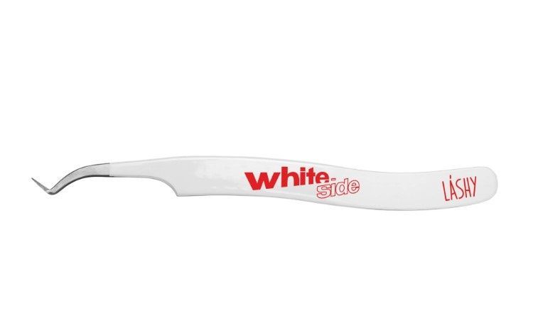 LASHY, Пинцет профессиональный для наращивания ресниц WHITE SIDE, тип L 5 мм
