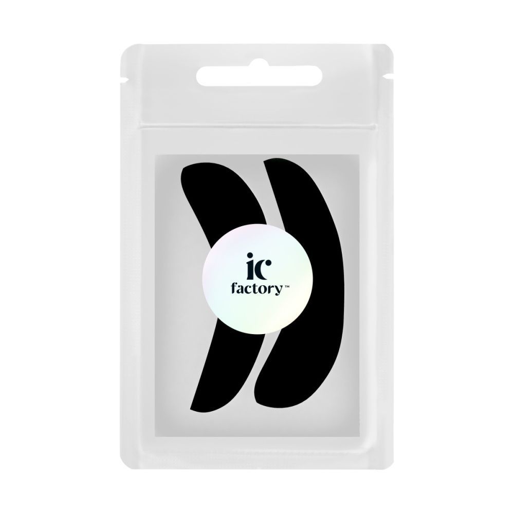 IC FACTORY, Патчи силиконовые многоразовые для ресниц черные , 1 пара