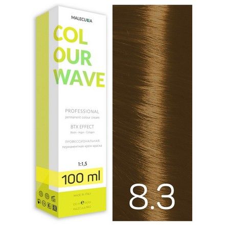 Malecula, Крем-краска 8.3 Light Golden Blond/Светло-золотой блондин, 100мл