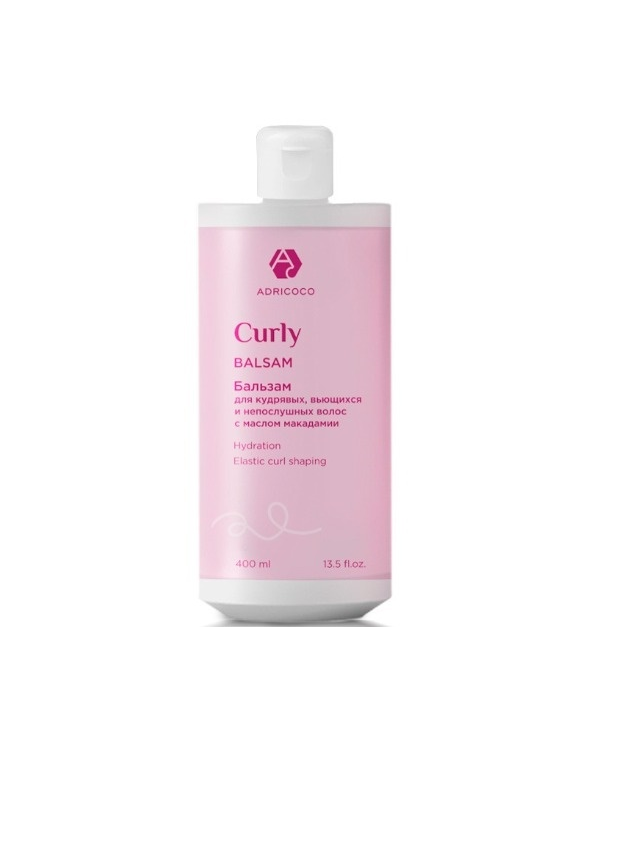 ADRICOCO, Бальзам CURLY для кудрявых, вьющихся волос, с маслом макадамии, 400 мл. арт 8714436