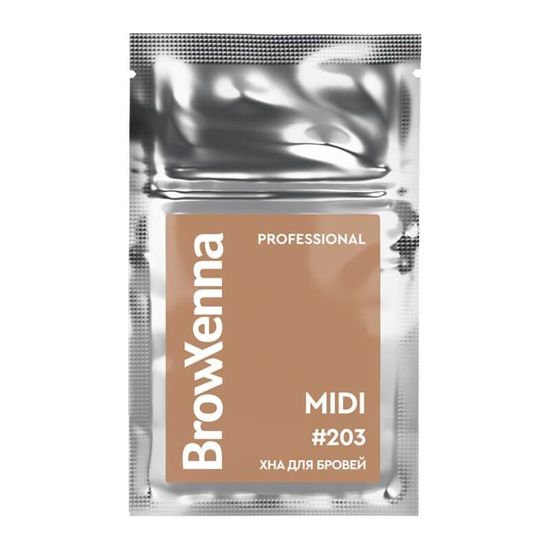 BrowXenna, Хна для бровей #203 ОРЕХОВЫЙ ,(midi-саше), 3 г, 1 шт.