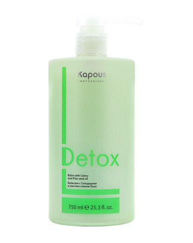 Kapous, Бальзам для волосс Сельдереем и маслом семени Льна "Detox", 750 мл, арт.3046