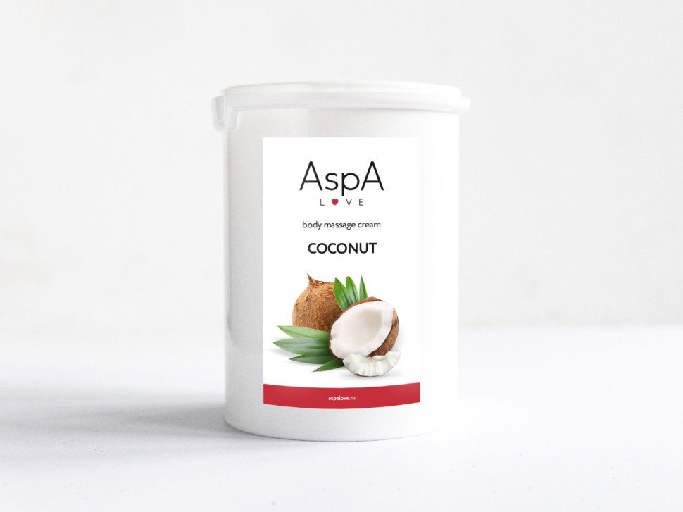 AspA  Love, Массажный крем для тела Кокос, 1 кг