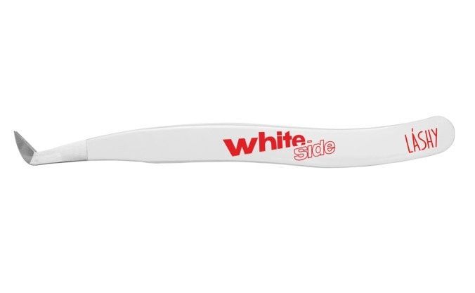 LASHY, Пинцет профессиональный для наращивания ресниц WHITE SIDE, тип Круглый сапожок